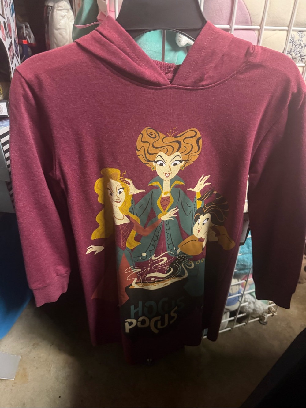 Hocus Pocus Halloween Cosplay Hoodie Dress with Long Sleeves small